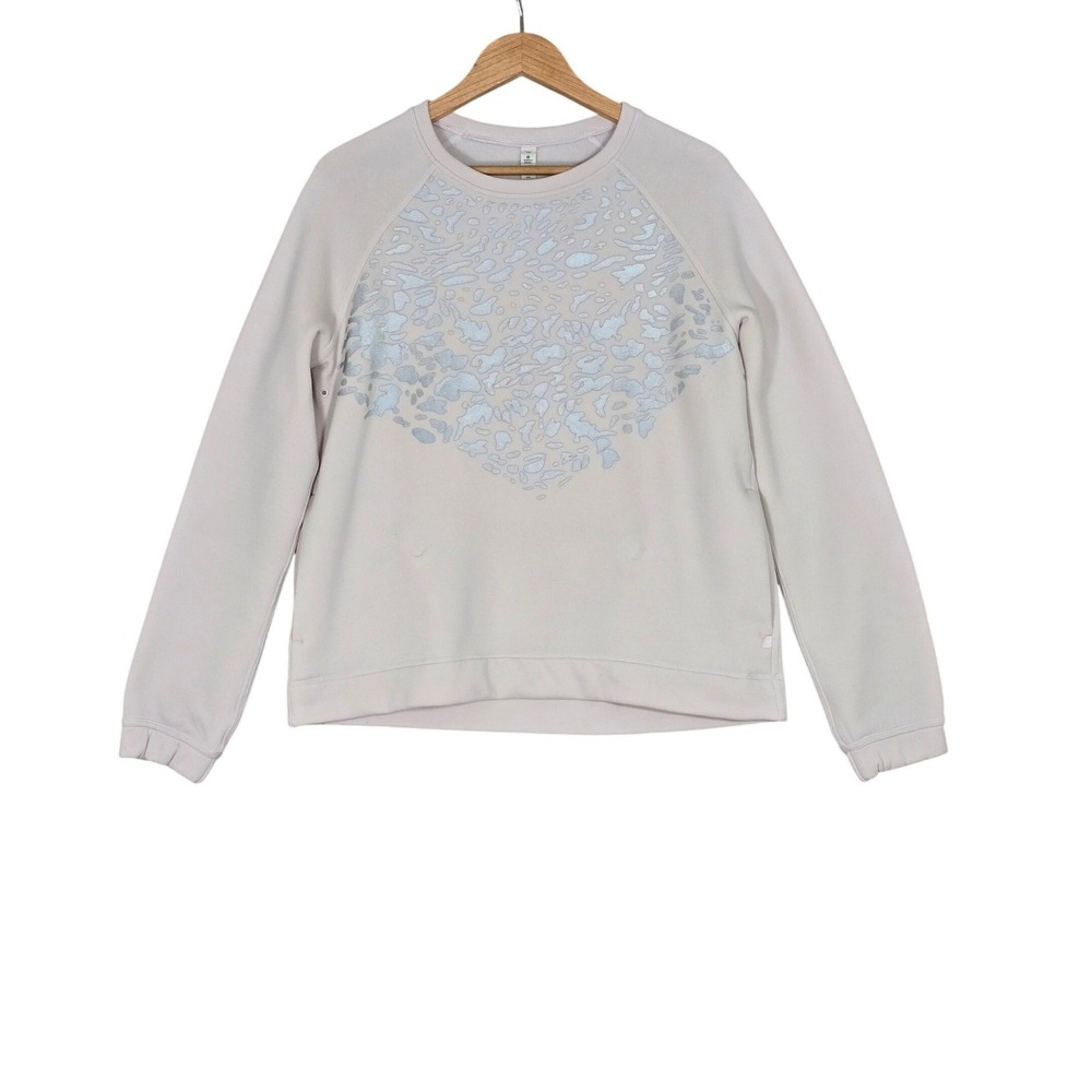 Lululemon Women's Snapshot Crew Sweatshirt Neutral Blush Light Fleece Lining 10